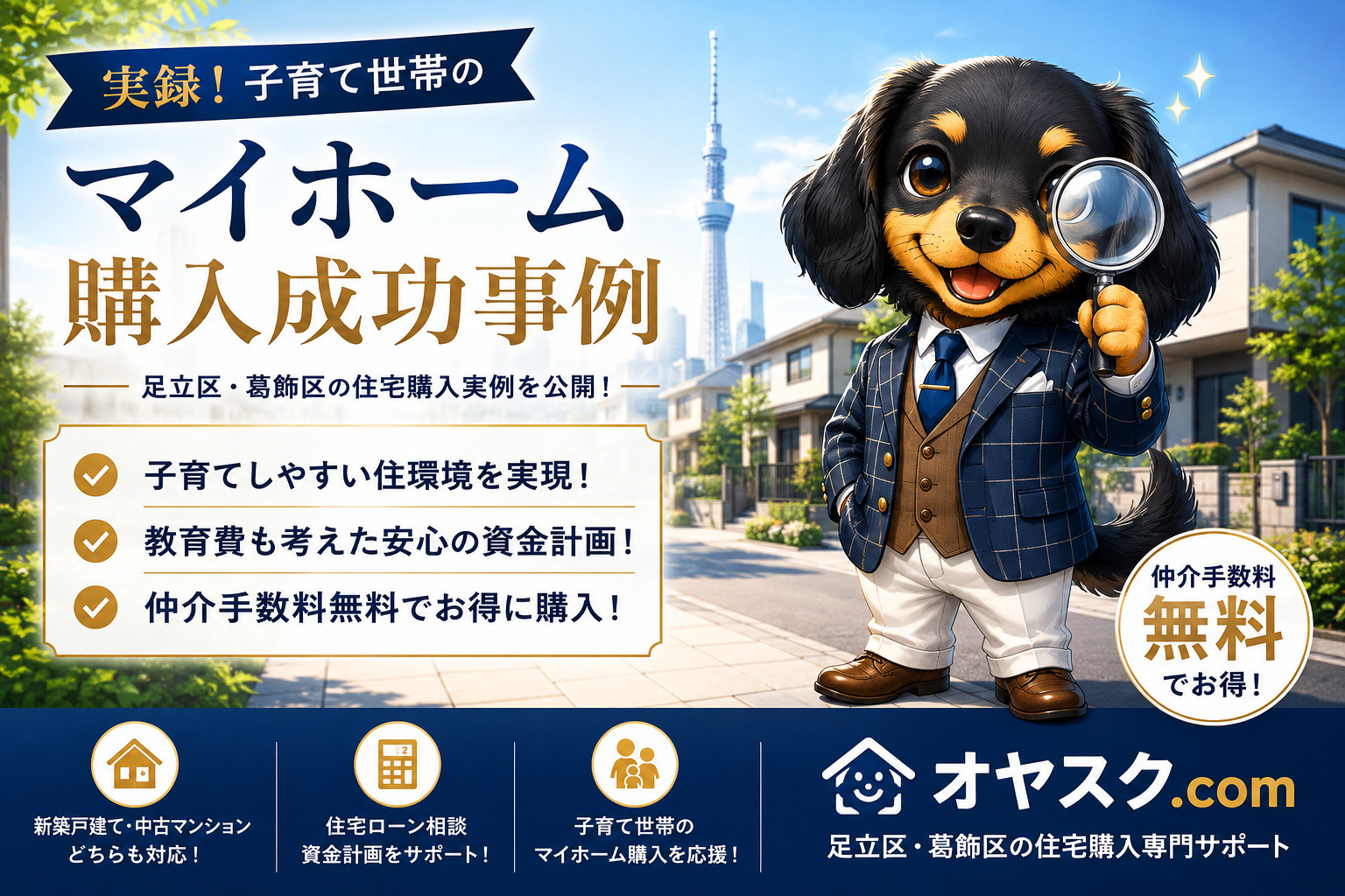 子育て世帯が新築戸建てを購入した実例を紹介するオヤスク.comの住宅購入サポート記事