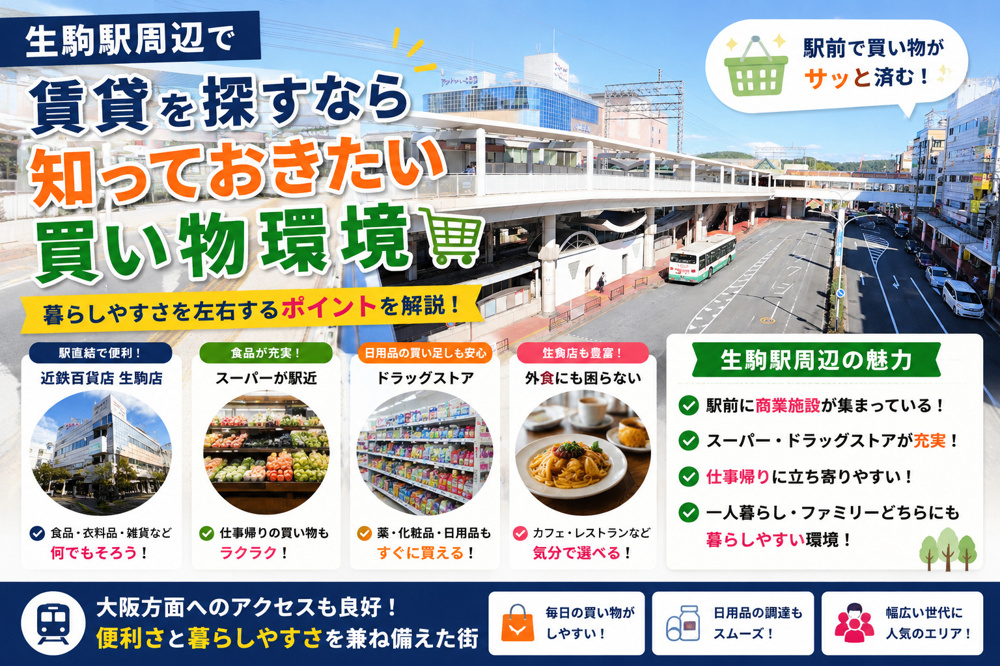 生駒駅周辺で賃貸を探すなら知っておきたい買い物環境の画像
