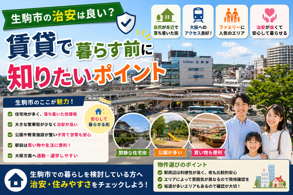生駒市の治安は良い？賃貸で暮らす前に知りたいポイントの画像