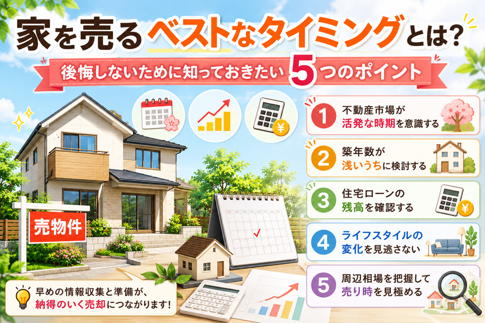 家を売るベストなタイミングとは？後悔しないために知っておきたい5つのポイントの画像