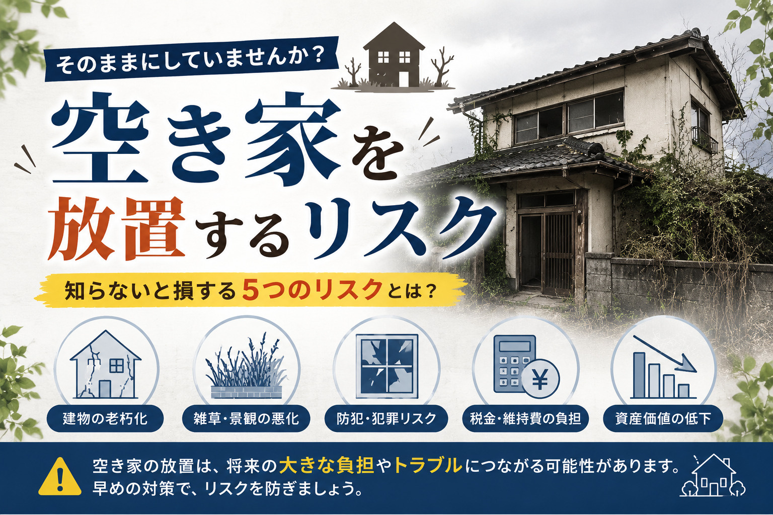 空き家を放置するリスクの画像