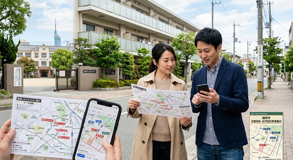 【学校区 福岡市】データで紐解くオススメ名門校区・文教地区一覧！後悔しない賃貸マンションの選び方と地図活用術の画像