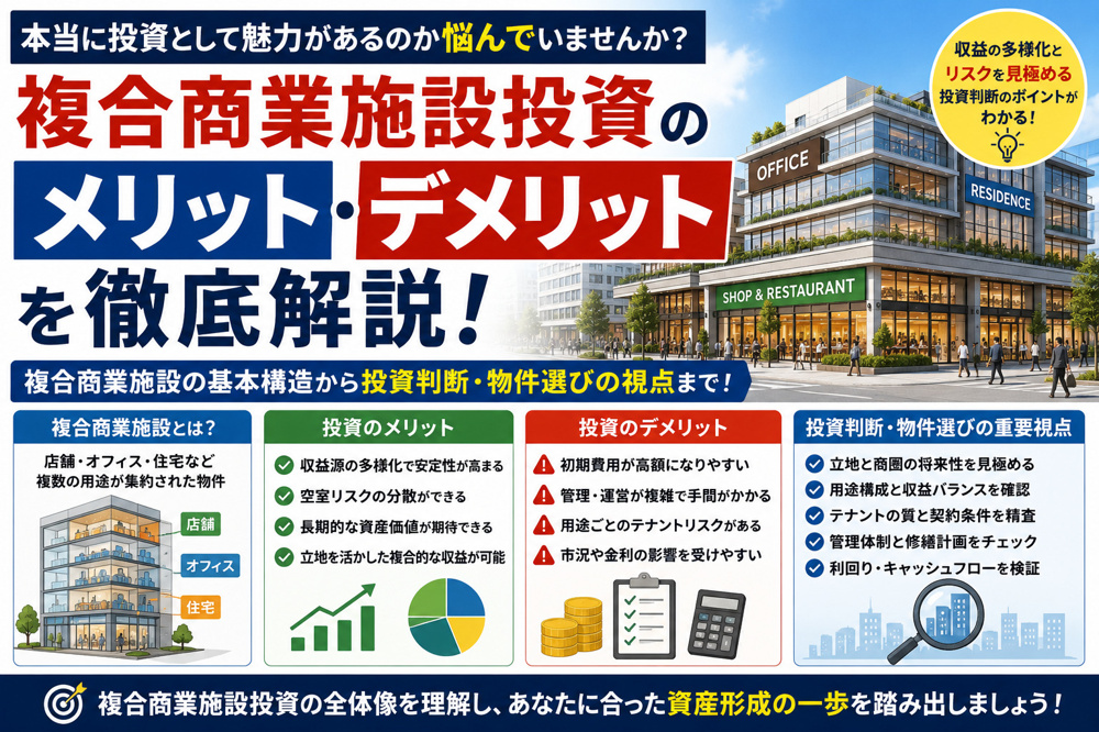 複合商業施設の購入は得か損か？不動産投資のメリットデメリットを徹底整理の画像