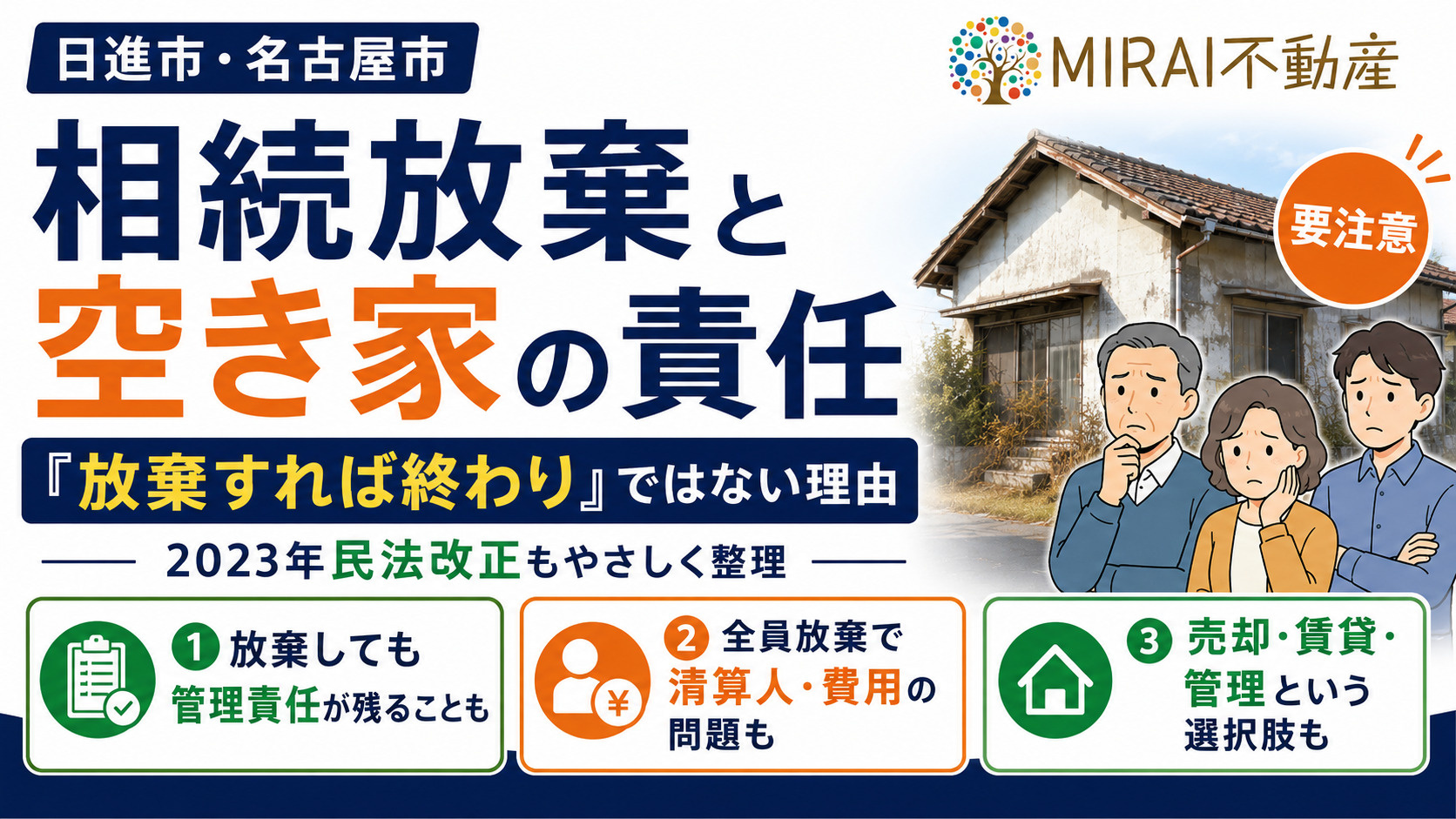 相続放棄と空き家の責任 「放棄すれば終わり」ではない理由と日進市での進め方の画像