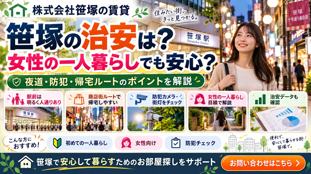 笹塚の治安は？一人暮らしや女性の夜道の安心ポイントを解説の画像