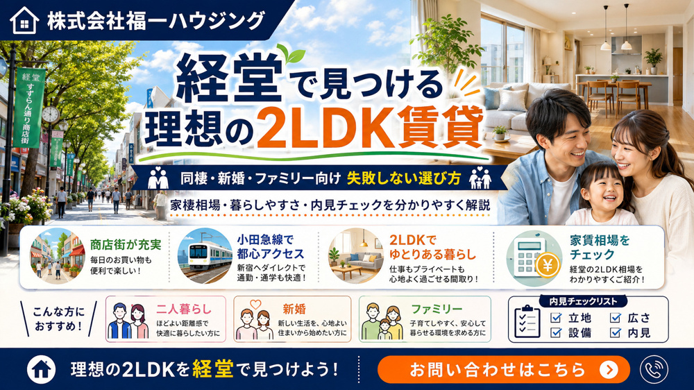 経堂で二人暮らしに最適な2LDK賃貸は？経堂周辺の家賃相場と選び方を解説の画像