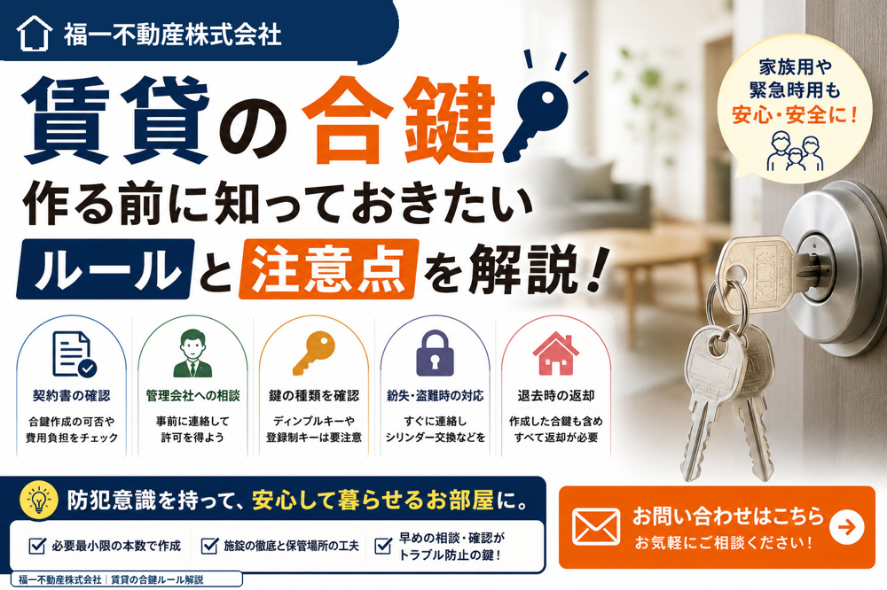 賃貸で合鍵は作れる？合鍵作成の注意点と管理会社への確認事項の画像