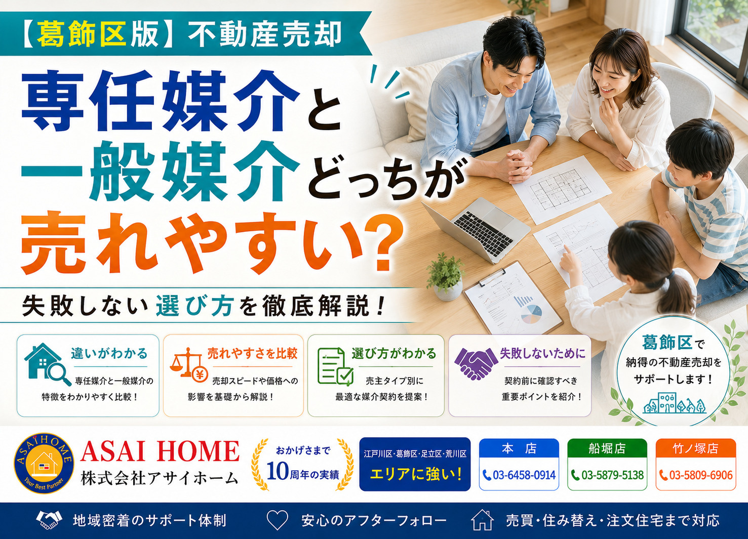 【葛飾区版】不動産売却は専任媒介と一般媒介どっちが売れやすい？失敗しない選び方を解説！の画像
