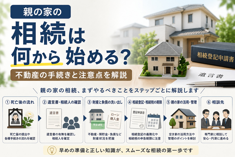 親の家の相続は何から始める？不動産の手続きと注意点を解説の画像
