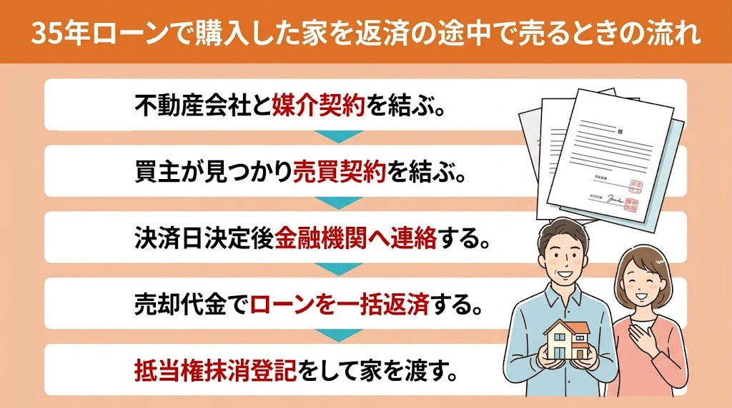 35年ローンで購入した家を返済の途中で売るときの流れ