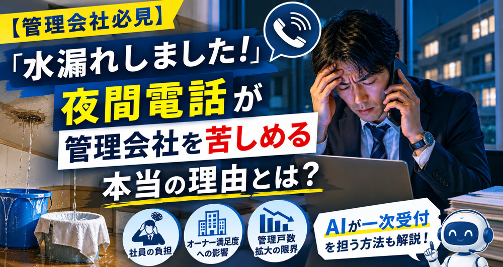 【管理会社必見】「水漏れしました！」夜間電話が管理会社を苦しめる本当の理由とは？の画像