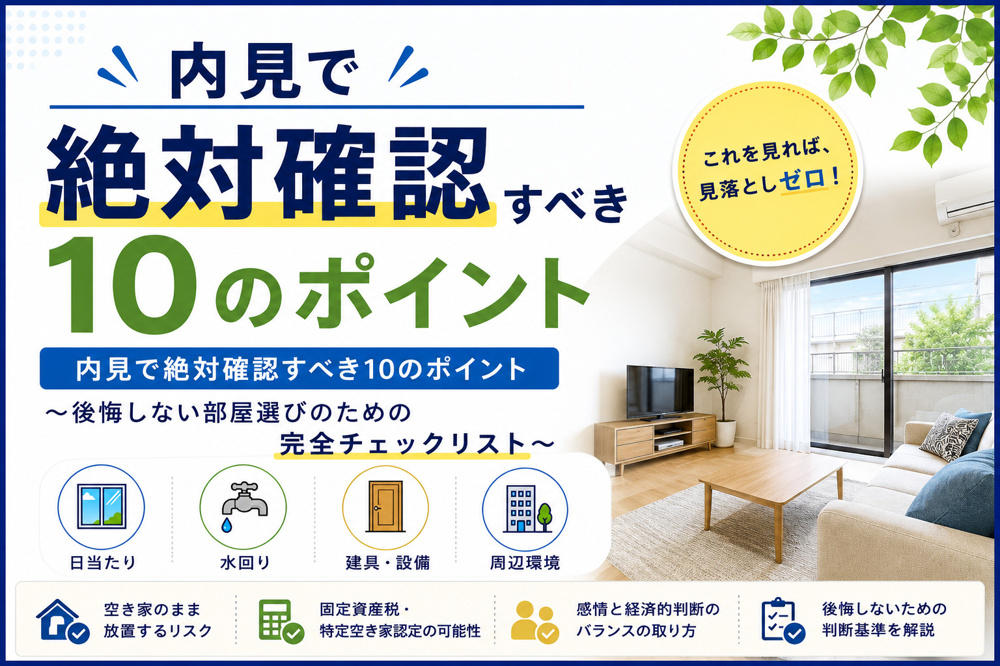 内見で絶対確認すべき10のポイントの画像