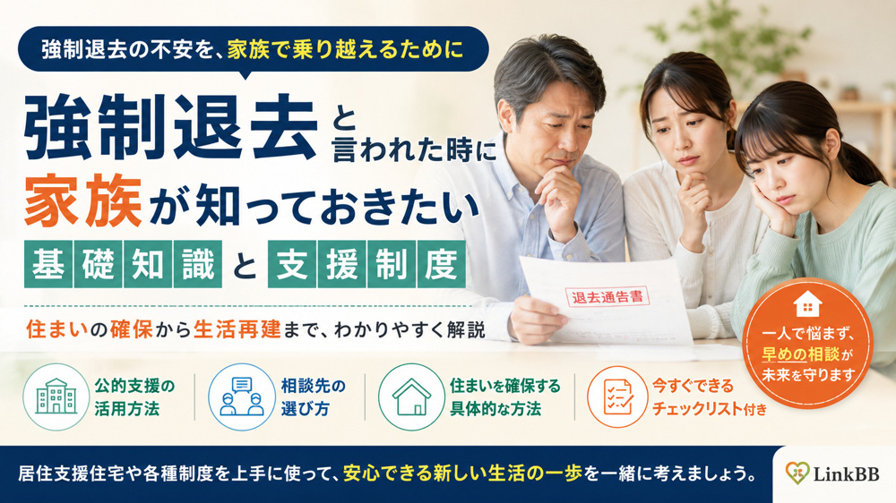 強制退去になったらどうする？家族が知るべき相談先と居住支援住宅を活用した住まい確保の方法の画像
