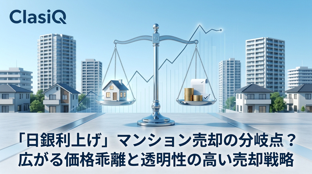 【日銀利上げ】マンション売却の分岐点？広がる価格乖離と透明性の高い売却戦略の画像