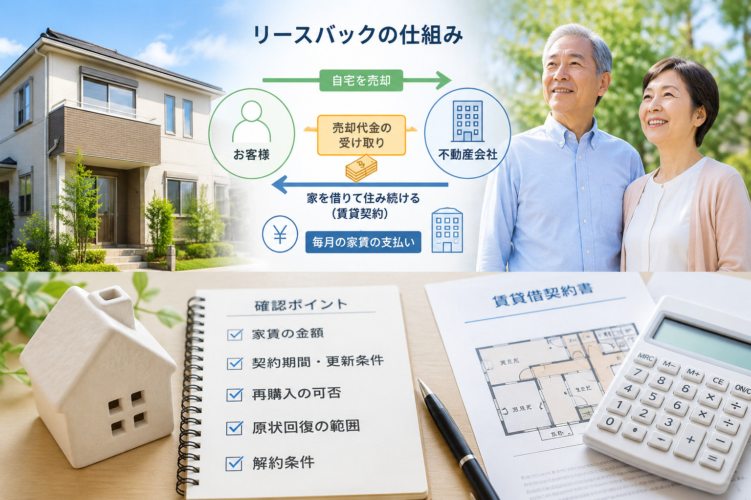 リースバックの仕組みとは？自宅売却後も住み続ける方法をわかりやすく解説の画像