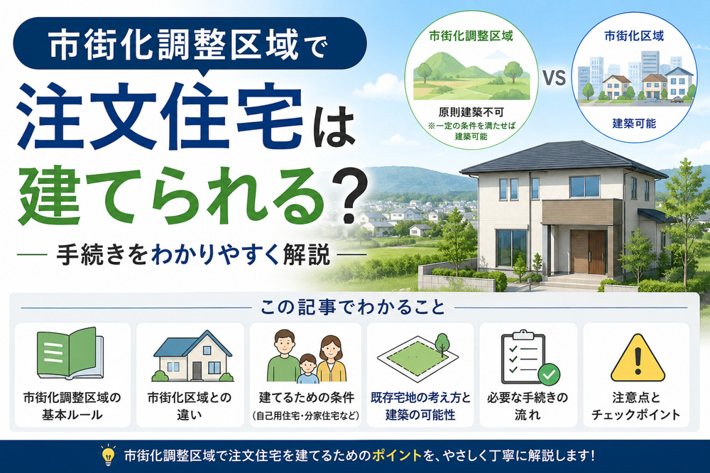 市街化調整区域で注文住宅は建てられる？手続きをわかりやすく解説の画像
