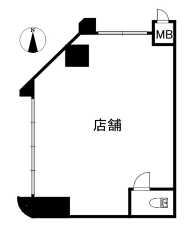谷町９丁目エリア！角地１階路面店舗！約7.8坪！軽飲食店相談可能！の画像