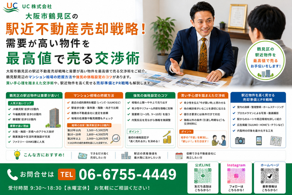 大阪市鶴見区の駅近不動産売却戦略！需要が高い物件を最高値で売る交渉術の画像