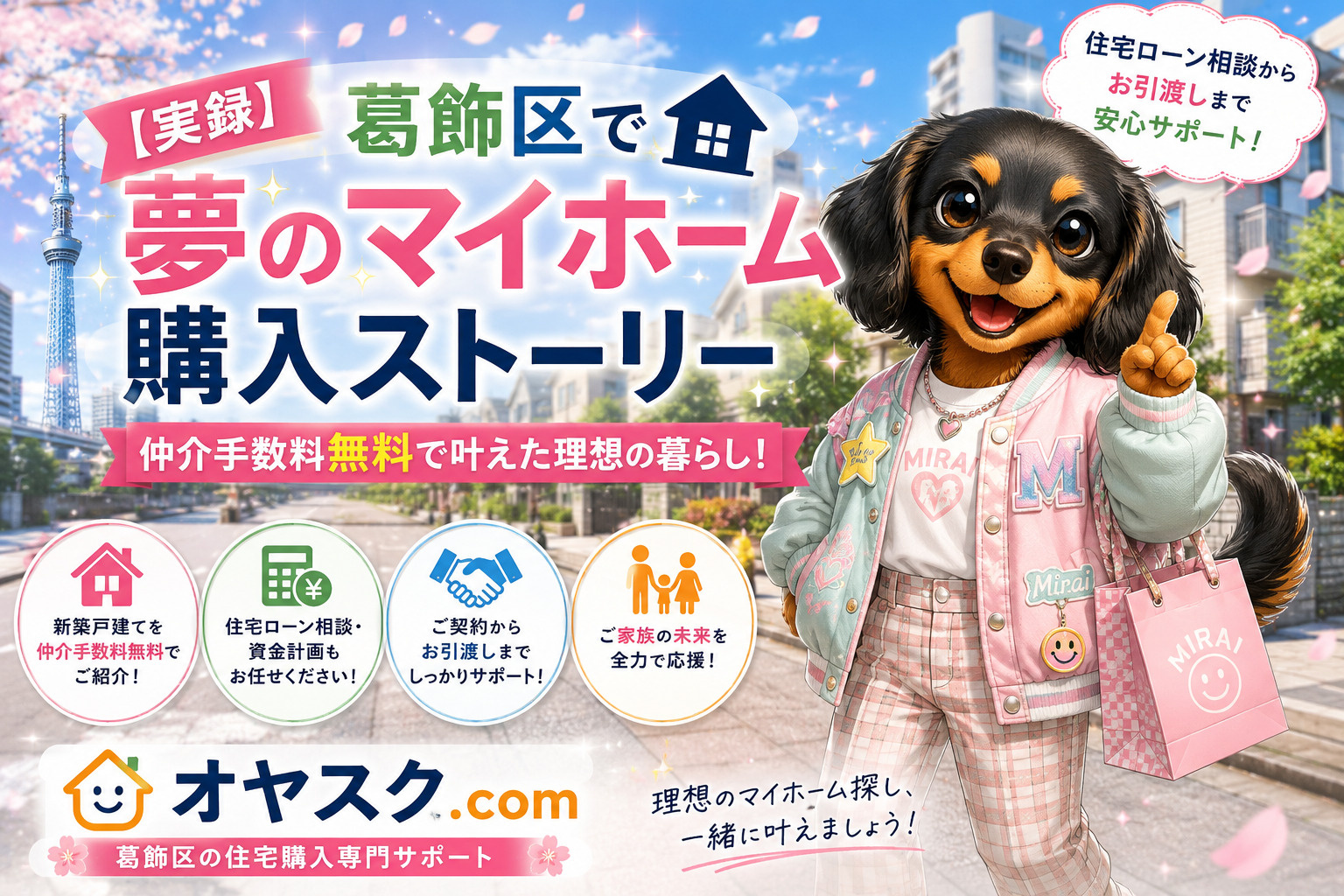 葛飾区で新築戸建てを仲介手数料無料で購入したお客様の実例を紹介するオヤスク.comの購入ストーリー