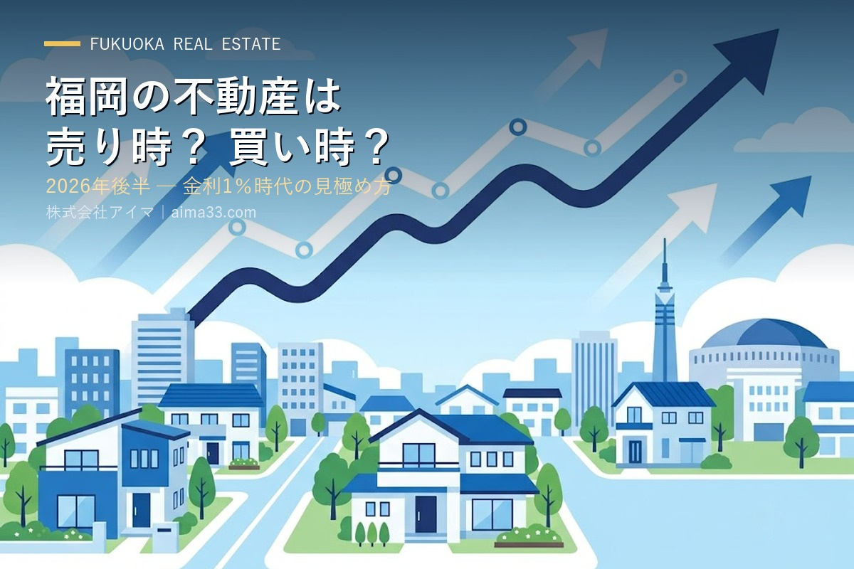 【2026年後半】福岡の不動産は売り時？買い時？金利1％時代の見極め方の画像