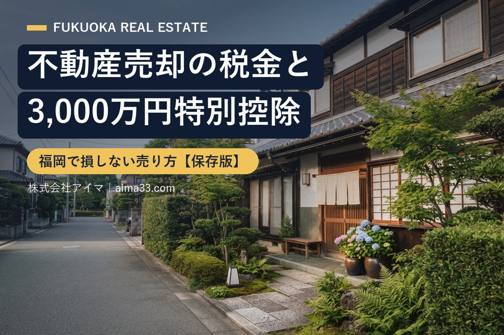 【保存版】不動産売却の税金と3,000万円特別控除｜福岡で損しない売り方の画像