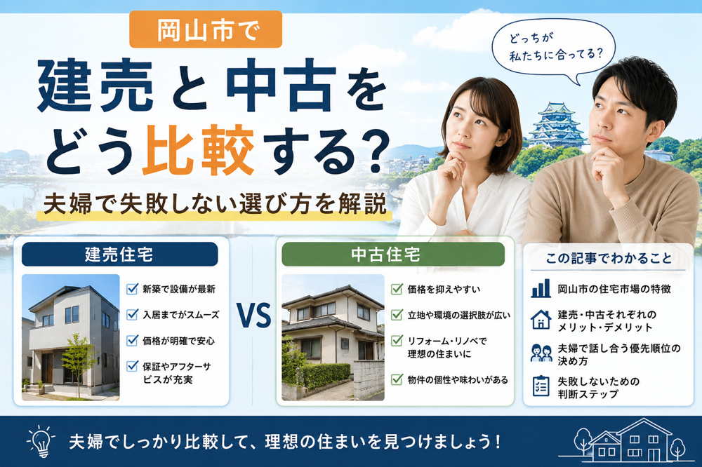 岡山市で建売と中古をどう比較する？夫婦で失敗しない選び方を解説の画像