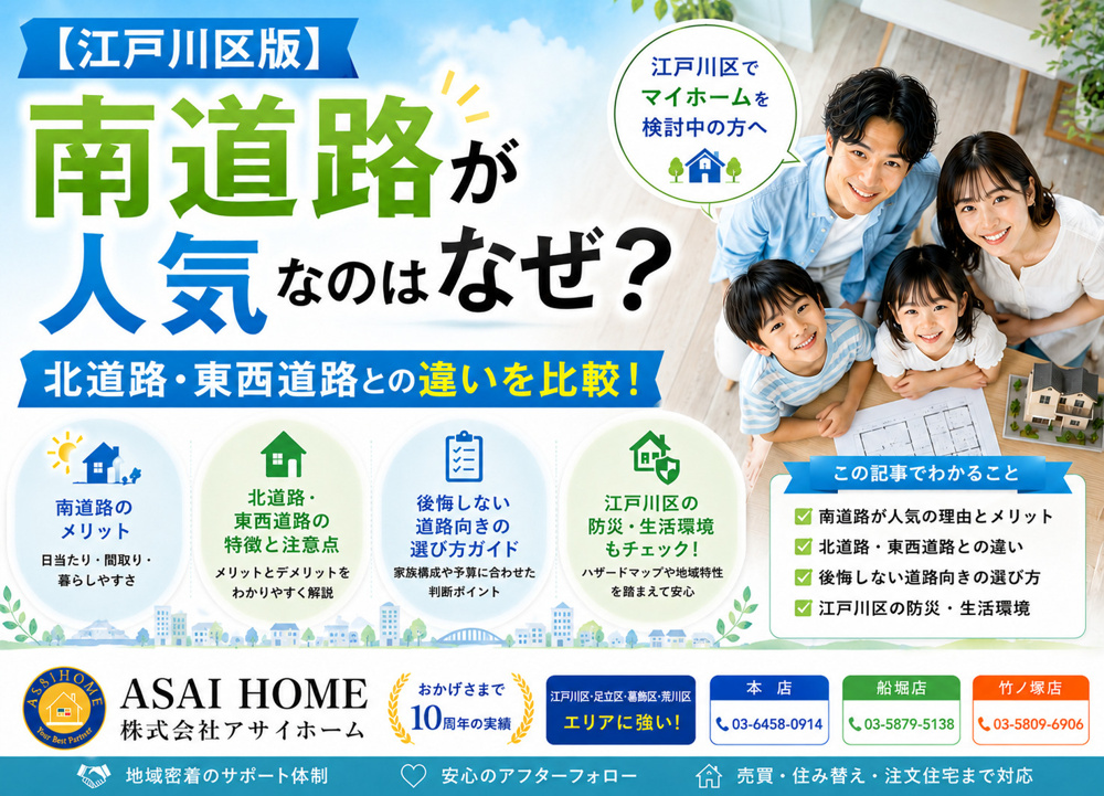 【江戸川区版】南道路が人気なのはなぜ？北道路・東西道路との違いを比較！の画像
