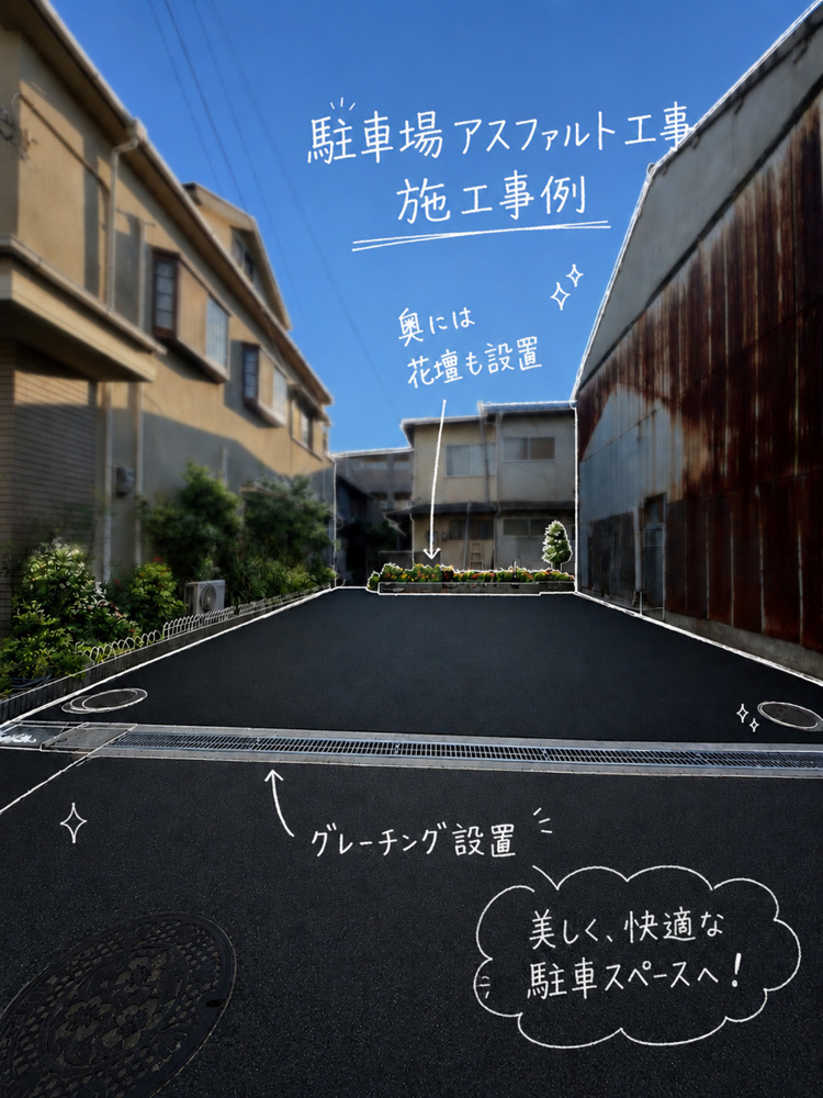 駐車場アスファルト工事の画像