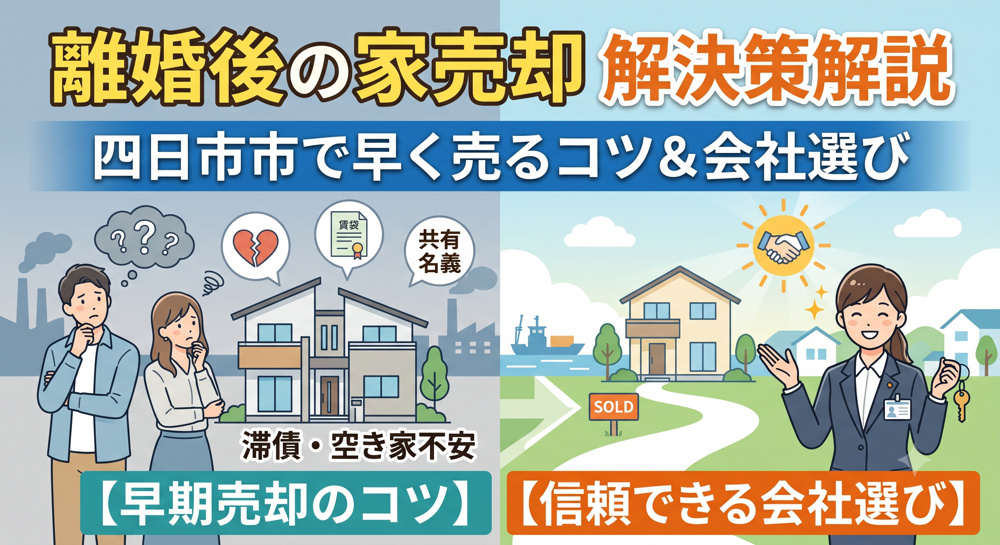四日市市で離婚後のマイホーム売却は不安ですか？不動産会社の選び方と早期売却のコツを解説の画像