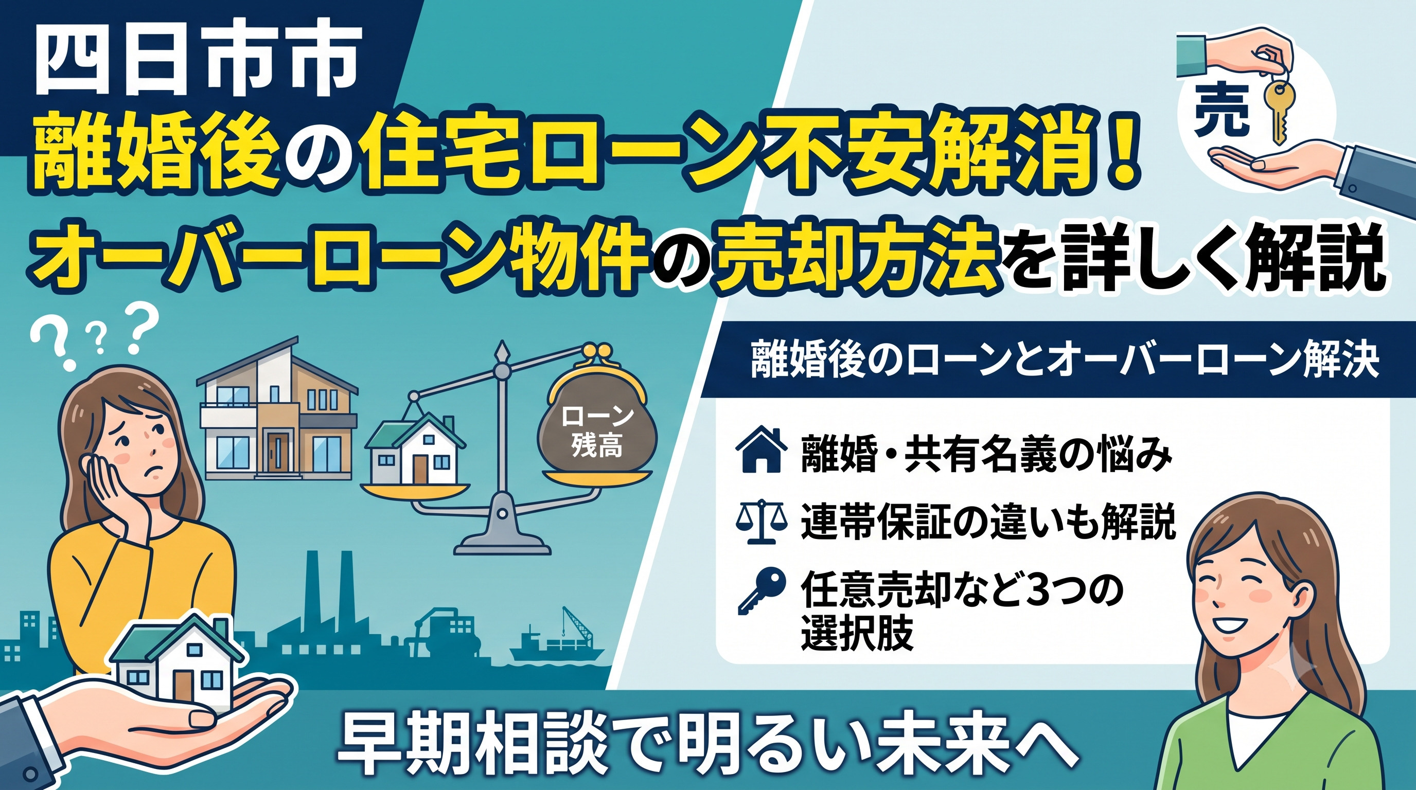 四日市市で離婚後の住宅ローン不安解消!オーバーローン物件の売却方法を詳しく解説の画像