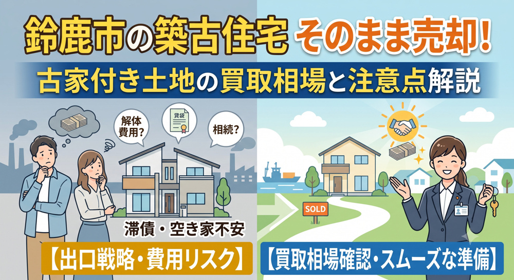 鈴鹿市の築古住宅そのまま売却！買取相場と古家付き土地の注意点を解説の画像