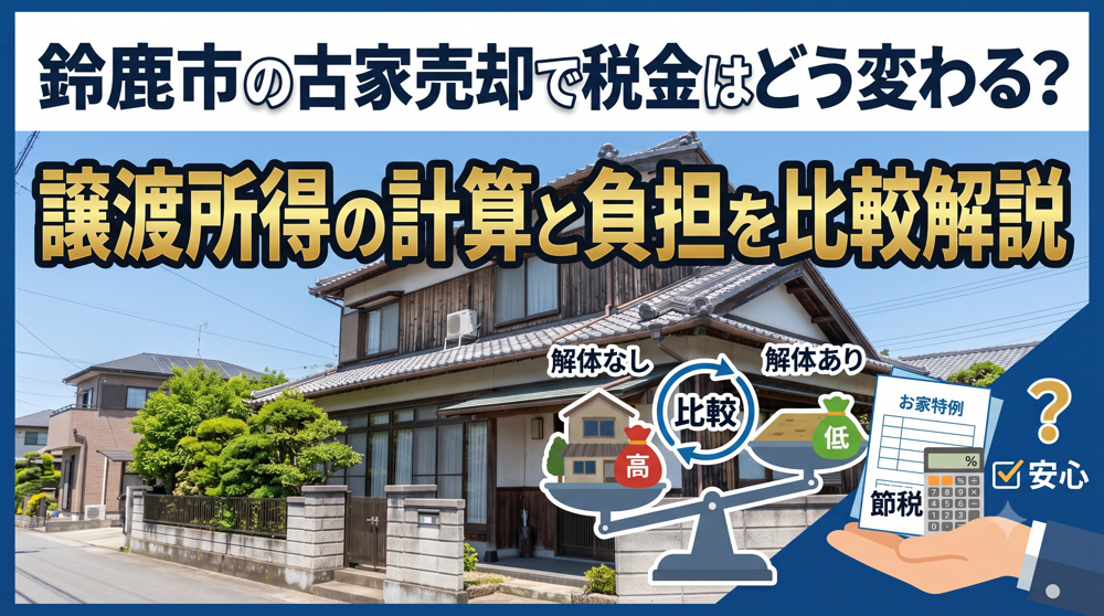 鈴鹿市の古家売却で税金はどう変わる？譲渡所得の計算と負担を比較解説の画像