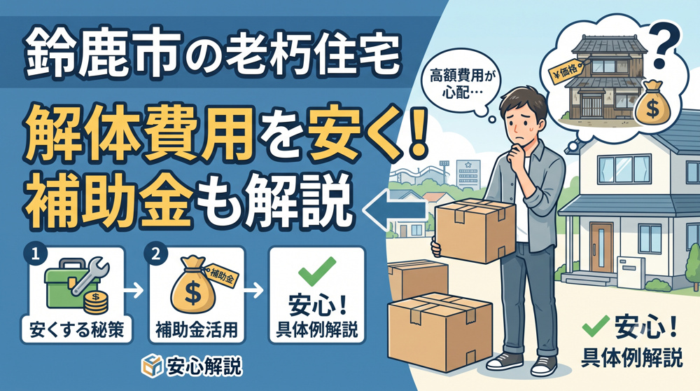 鈴鹿市の老朽住宅解体費用は高い？安くするコツと補助金活用術の画像