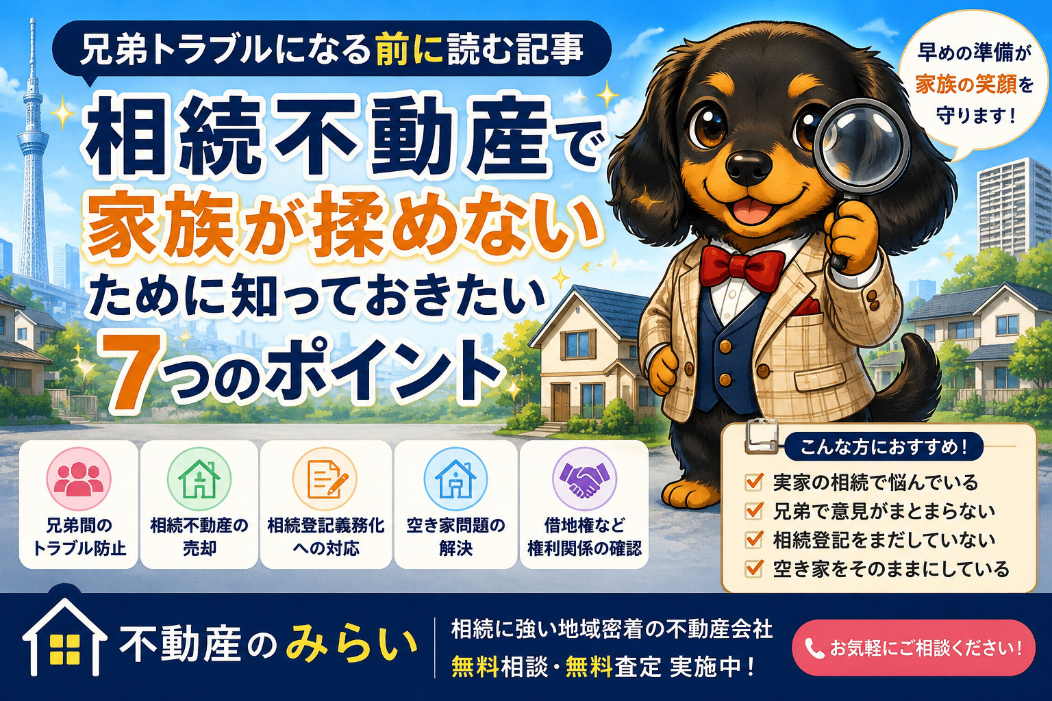 兄弟トラブルになる前に読む記事 相続不動産で家族が揉めないために知っておきたい7つのポイントの画像