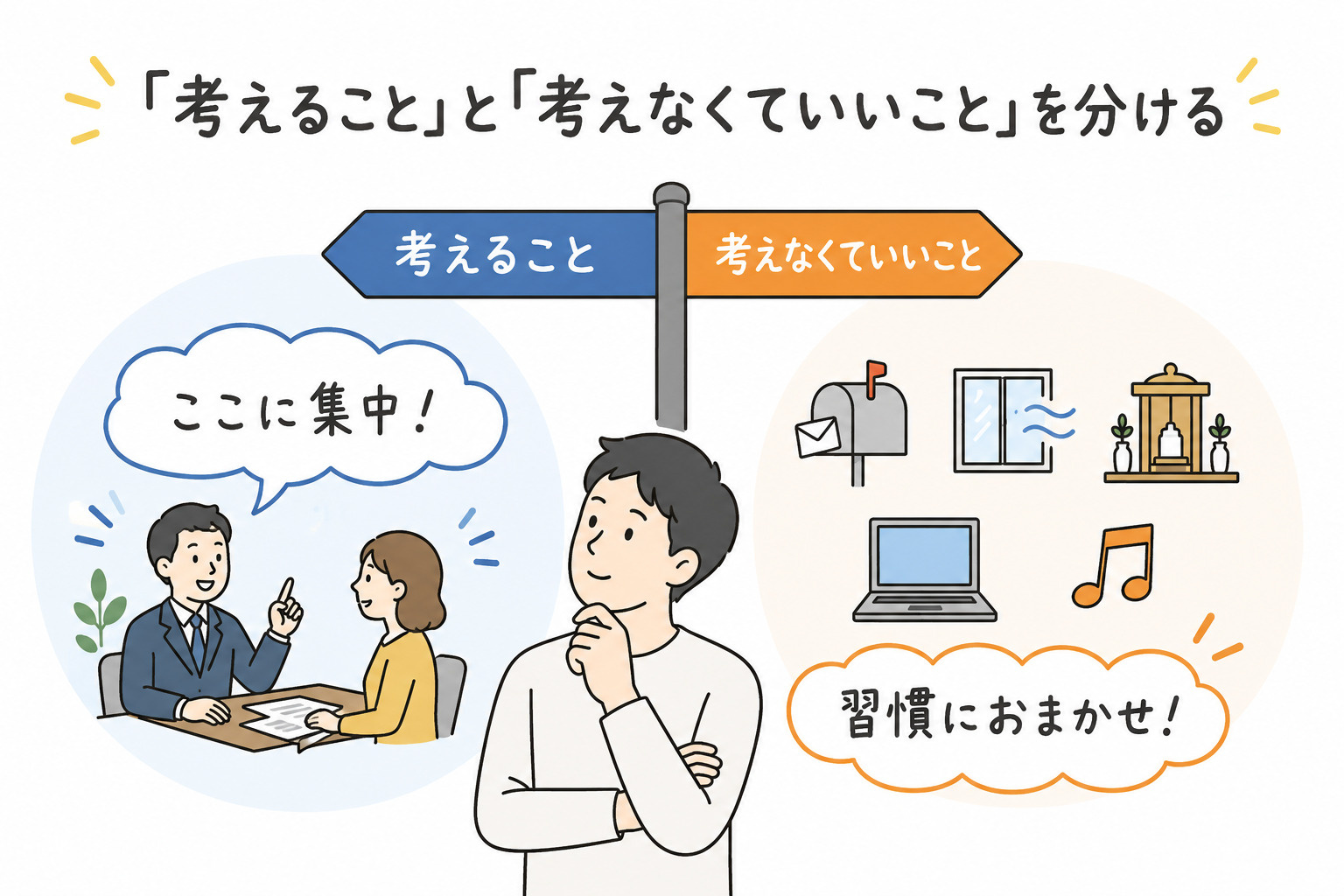 「考えること」と「考えなくていいこと」を分けるの画像
