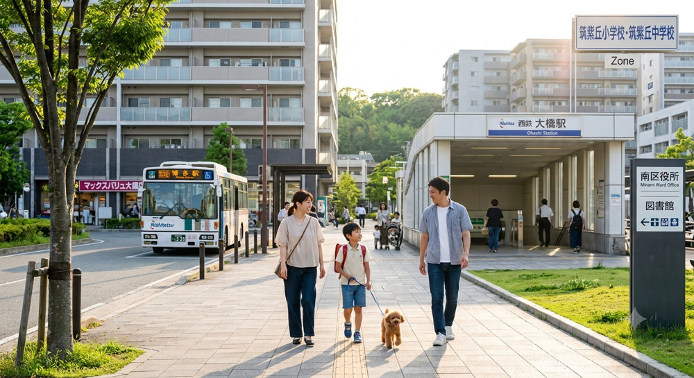 【大橋駅周辺エリア】天神へ抜群のアクセス！ 充実のインフラと名門学校区が揃う、全世帯向け住みやすさ完全ガイドの画像
