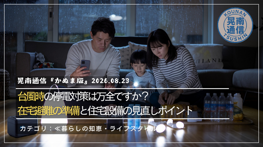 台風時の停電対策は万全ですか？在宅避難の準備と住宅設備の見直しポイントの画像