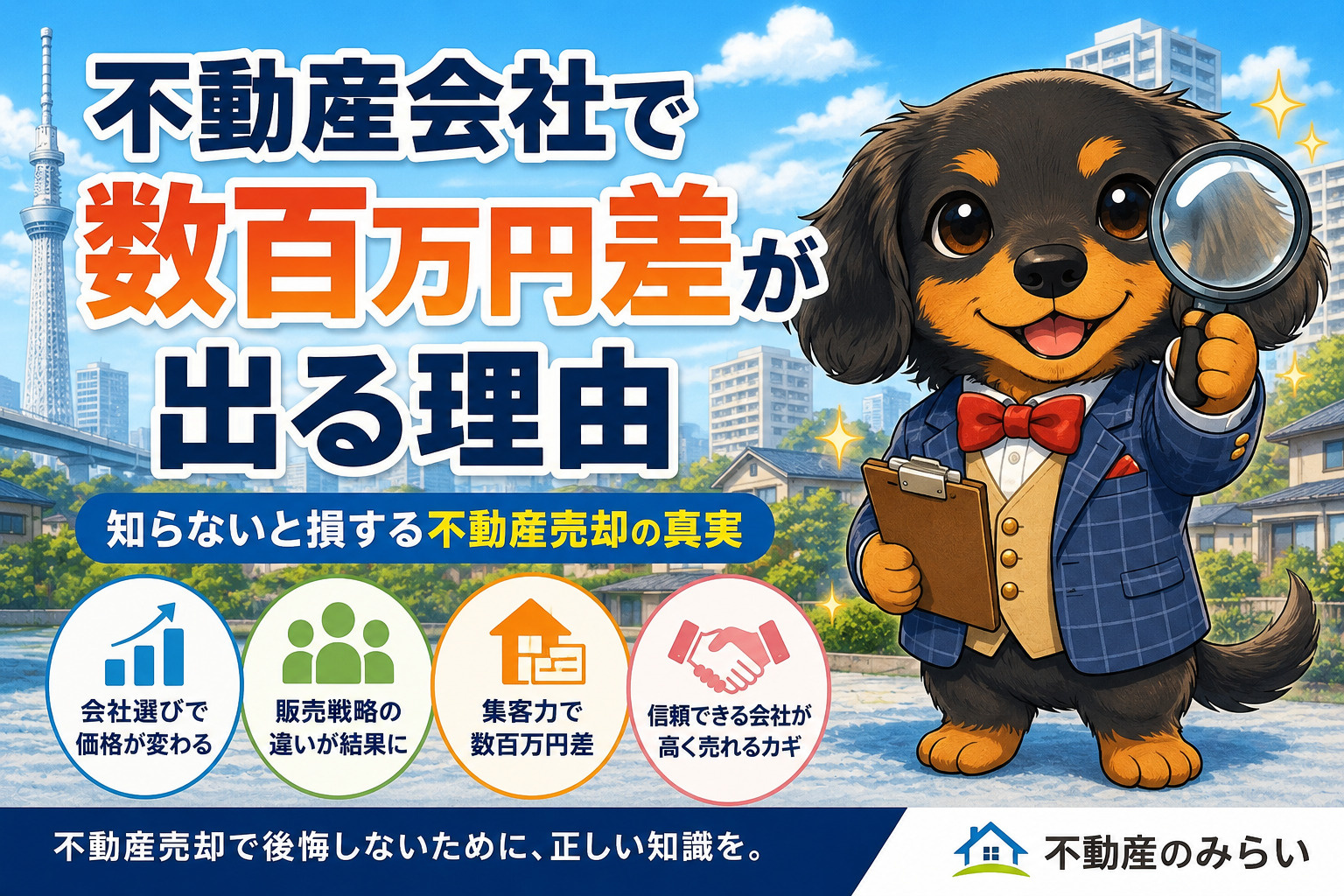 不動産会社によって売却価格が数百万円変わる理由を解説する不動産のみらいの記事タイトル画像
