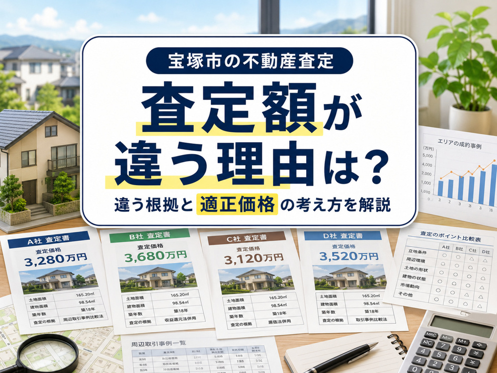 宝塚市の不動産査定額が違う理由は？査定額の違う根拠と適正価格の考え方を解説の画像
