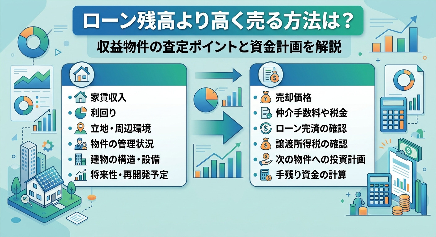 ローン残高より高く売る方法は?収益物件の査定ポイントと資金計画を解説の画像