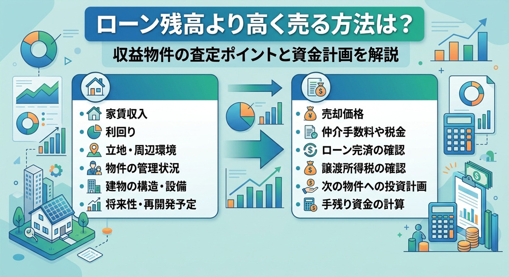 ローン残高より高く売る方法は？収益物件の査定ポイントと資金計画を解説の画像