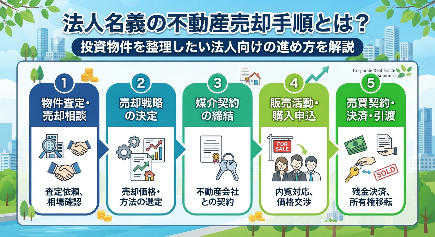 法人名義の不動産売却手順とは?投資物件を整理したい法人向けの進め方を解説の画像