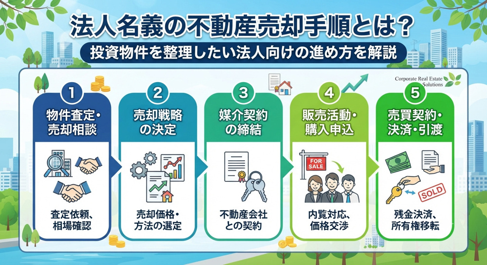 法人名義の不動産売却手順とは？投資物件を整理したい法人向けの進め方を解説の画像