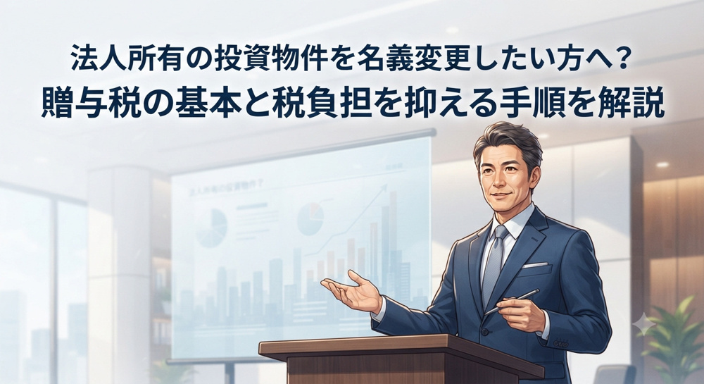 法人所有の投資物件を名義変更したい方へ？贈与税の基本と税負担を抑える手順を解説の画像
