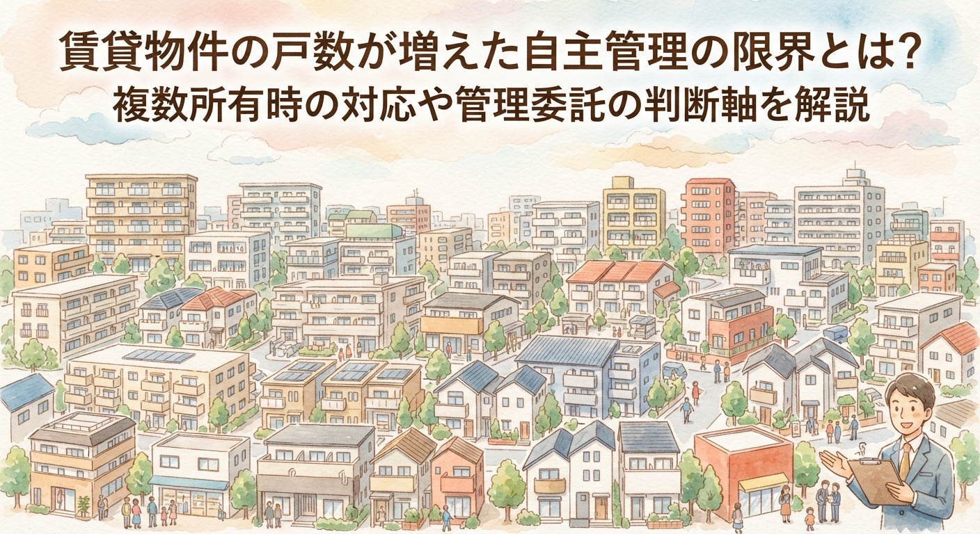 賃貸物件の戸数が増えた自主管理の限界とは?複数所有時の対応や管理委託の判断軸を解説の画像