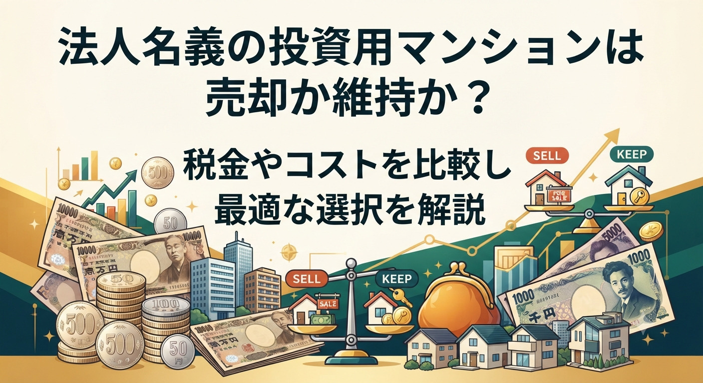 法人名義の投資用マンションは売却か維持か?税金やコストを比較し最適な選択を解説の画像