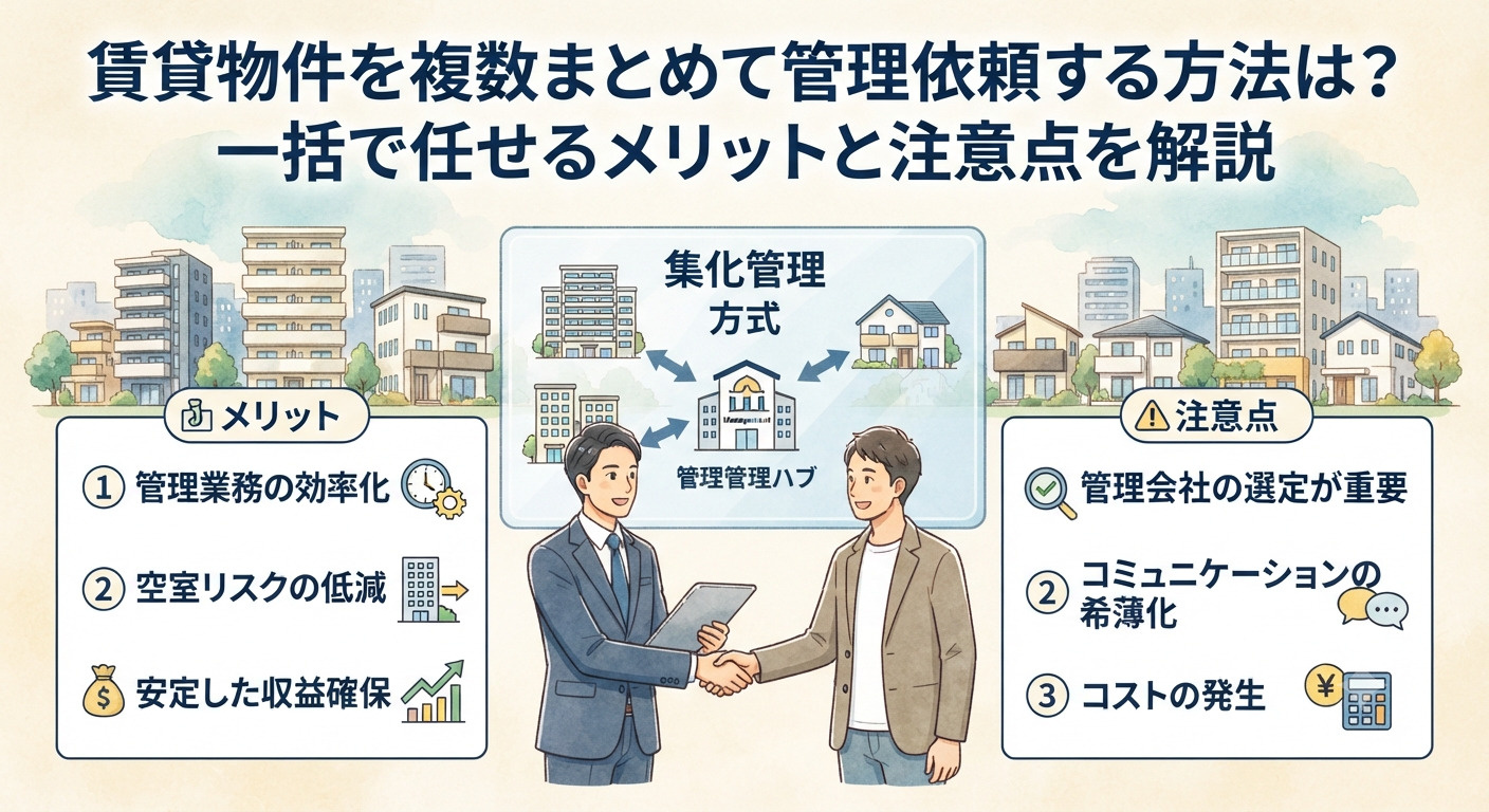 賃貸物件を複数まとめて管理依頼する方法は?一括で任せるメリットと注意点を解説の画像