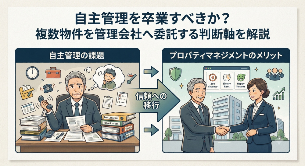 自主管理を卒業すべきか？複数物件を管理会社へ委託する判断軸を解説の画像