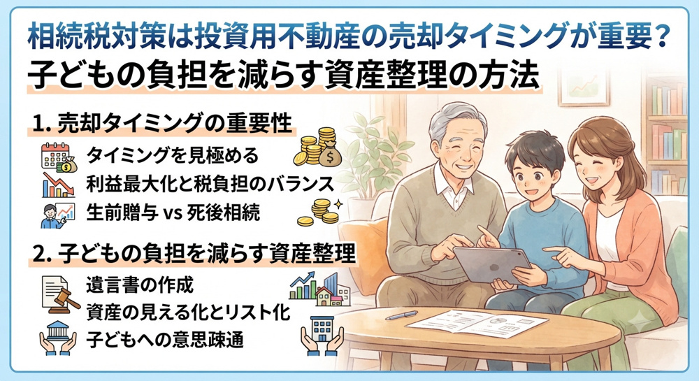 相続税対策は投資用不動産の売却タイミングが重要？子どもの負担を減らす資産整理の方法の画像