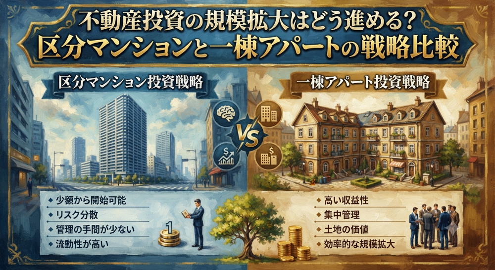 不動産投資の規模拡大はどう進める？区分マンションと一棟アパートの戦略比較の画像